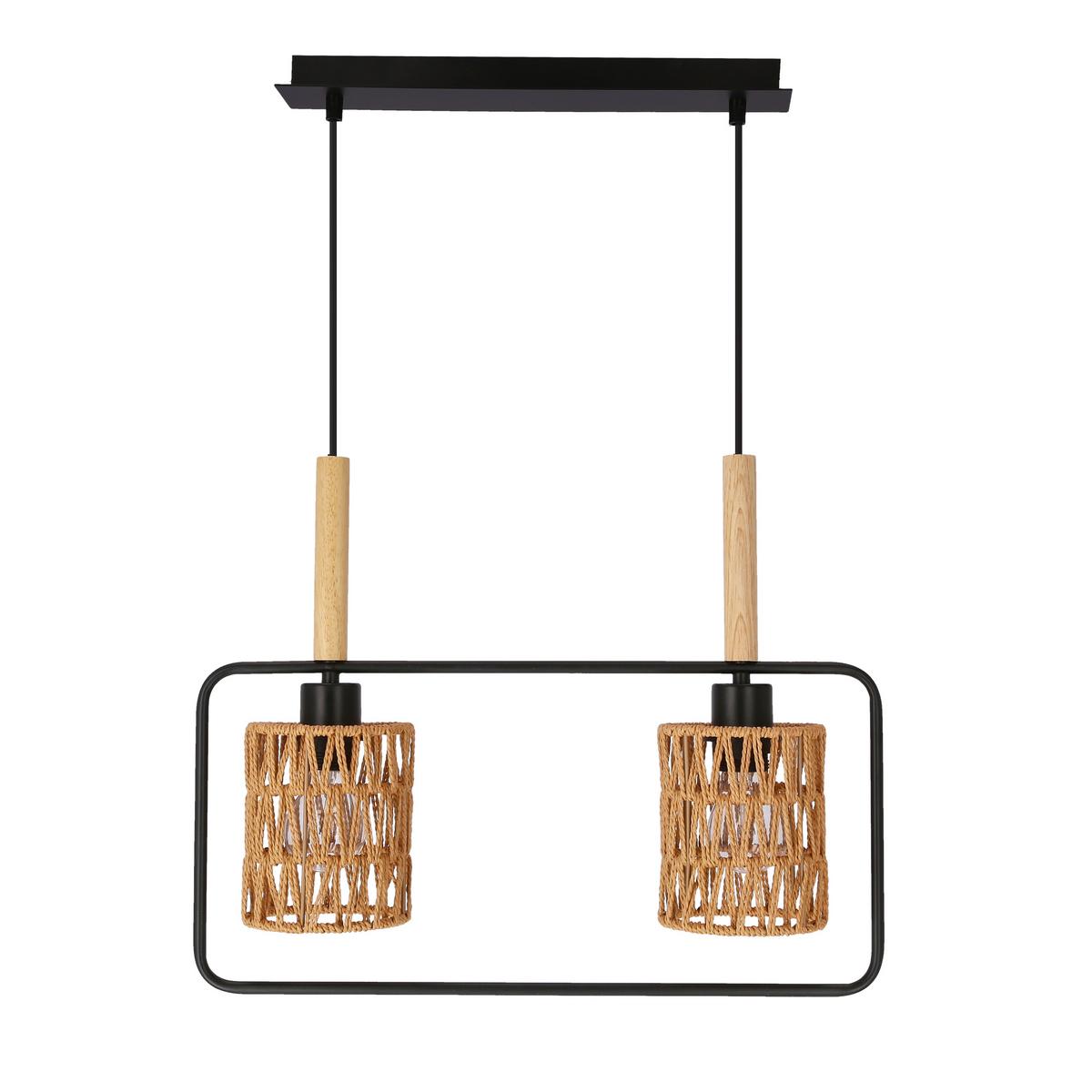 Pendelleuchte 32-26774 Crown - Beige/Schwarz, Natur, Textil/Metall (50cm)