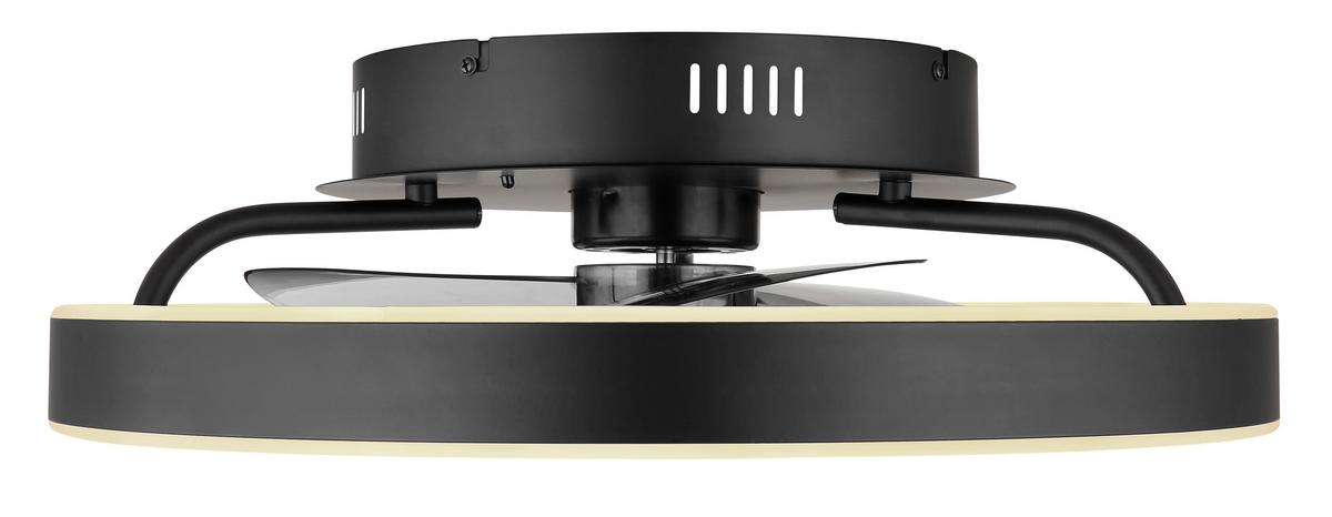 Deckenventilator Conway Schwarz Weiß D: 50 Cm - Schwarz/Weiß, KONVENTIONELL, Kunststoff/Metall (50/14,5cm) - Globo