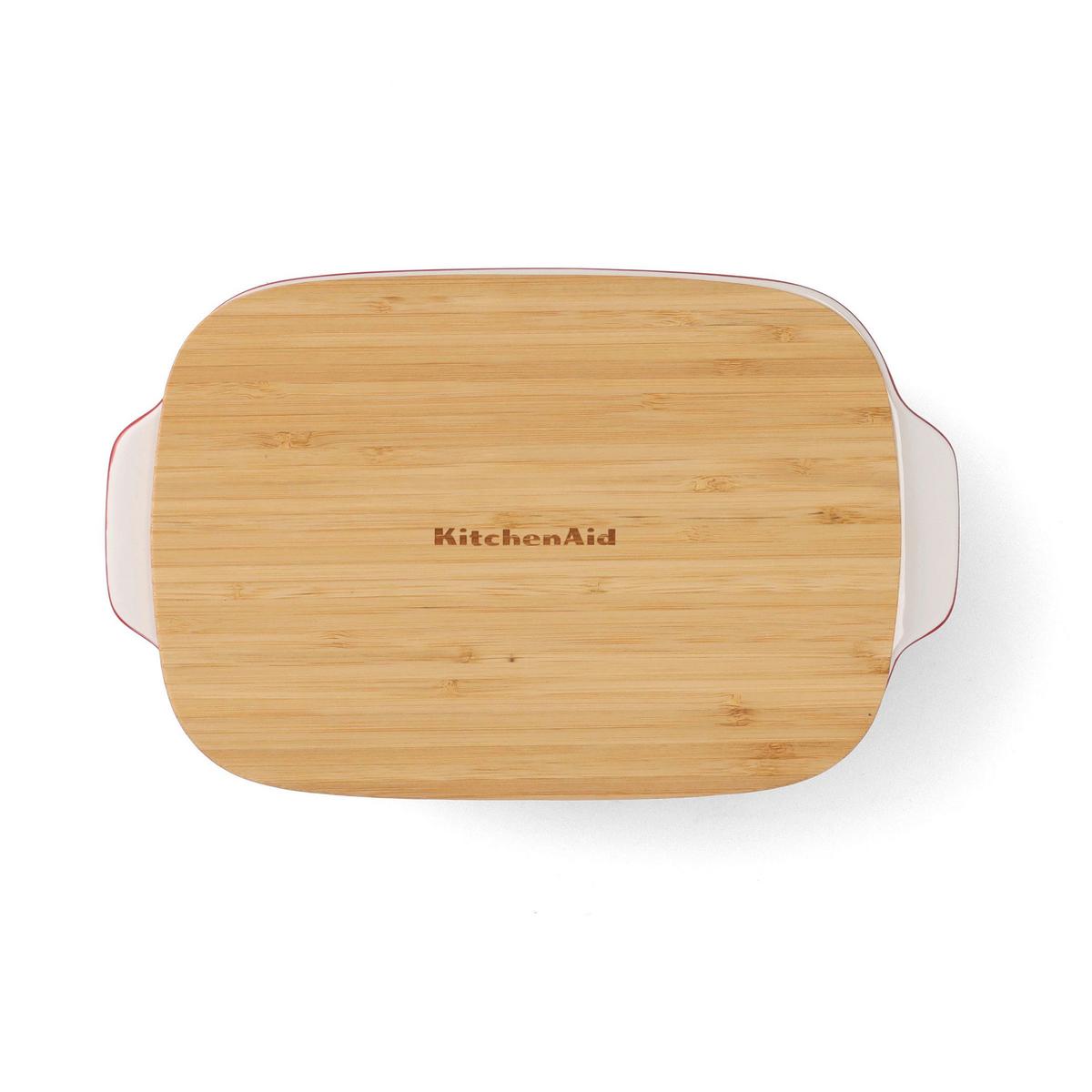 Auflaufform Stoneware Rot/weiß B: 18,8 Cm - Rot/Weiß, Basics, Naturmaterialien/Keramik (18.8cm) - Kitchenaid