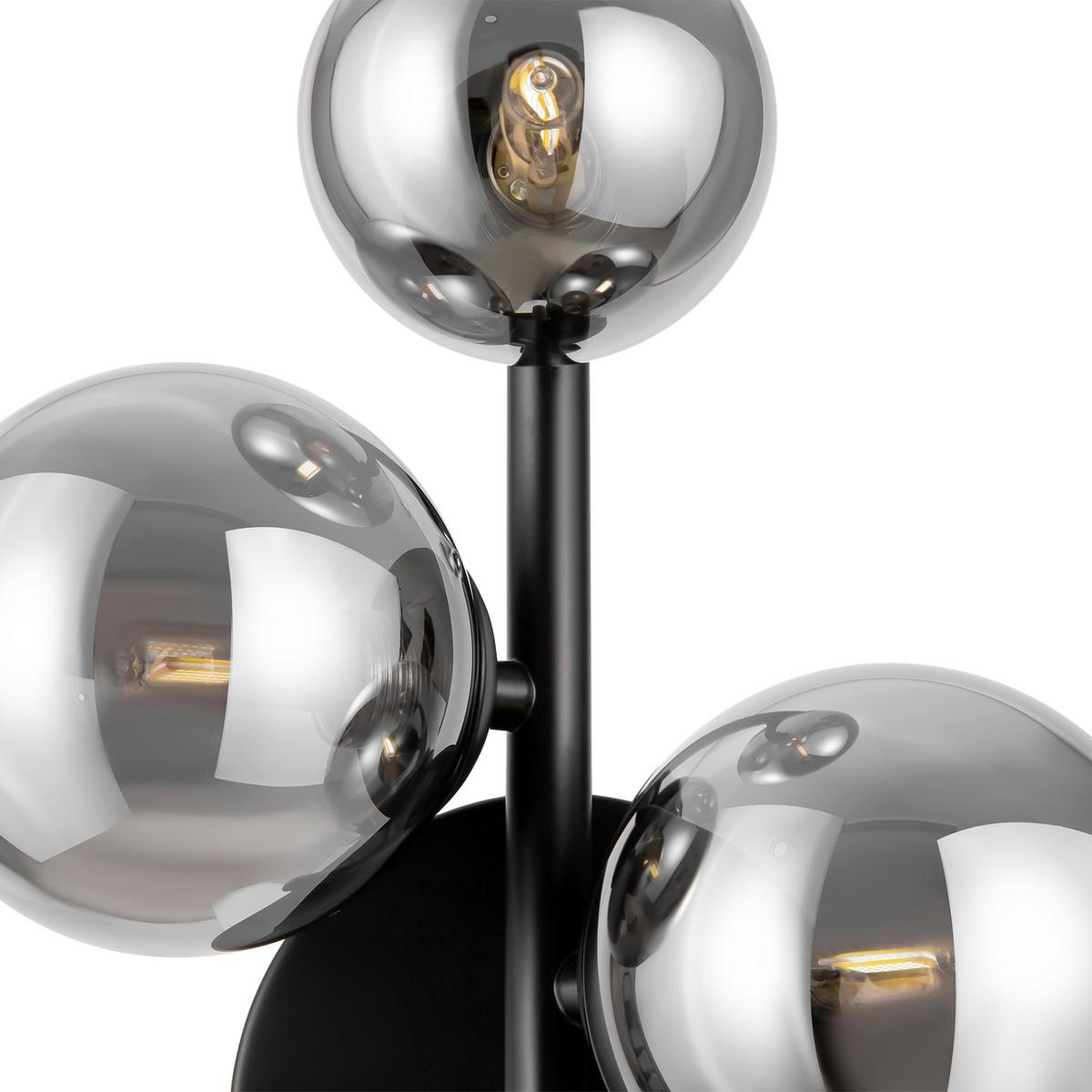 Wandleuchte Dallas - Schwarz/Grau, Trend, Glas/Metall (26/20/12cm) - MAYTONI