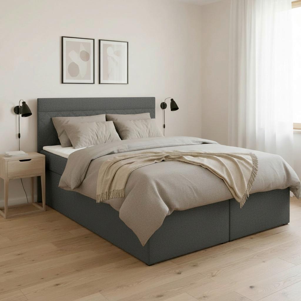 Fotografia produktu: Boxspring postel ROSA, 140x200 cm, antracitová
