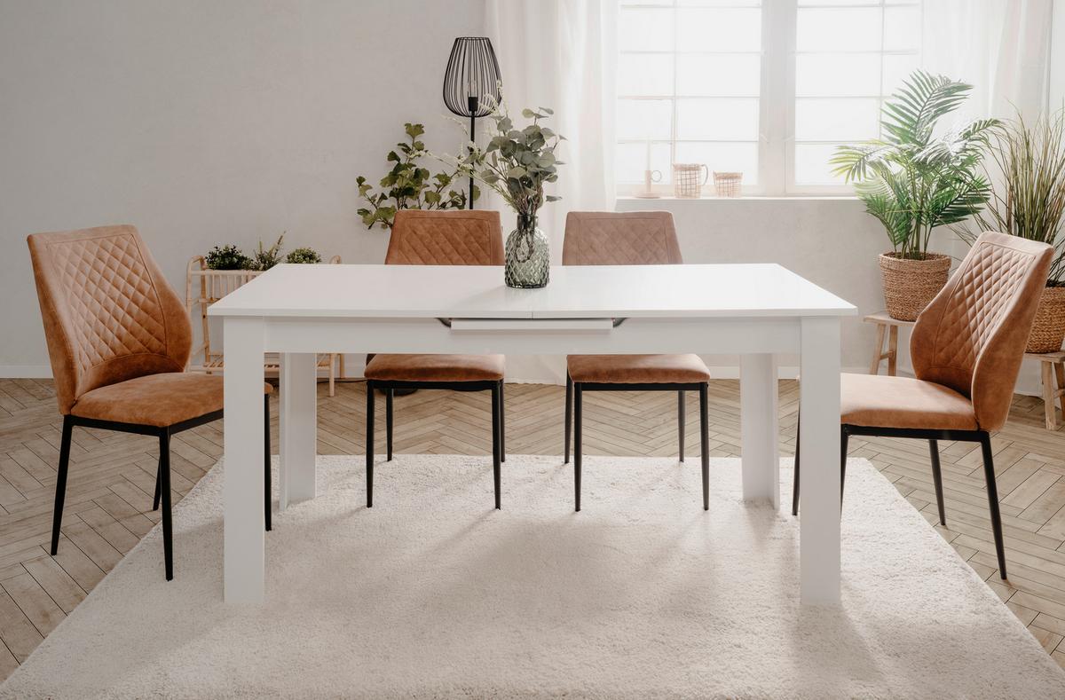 Esstisch Birmingham 80b - Weiß, MODERN, Holzwerkstoff (160-200/80/75cm) - MID.YOU