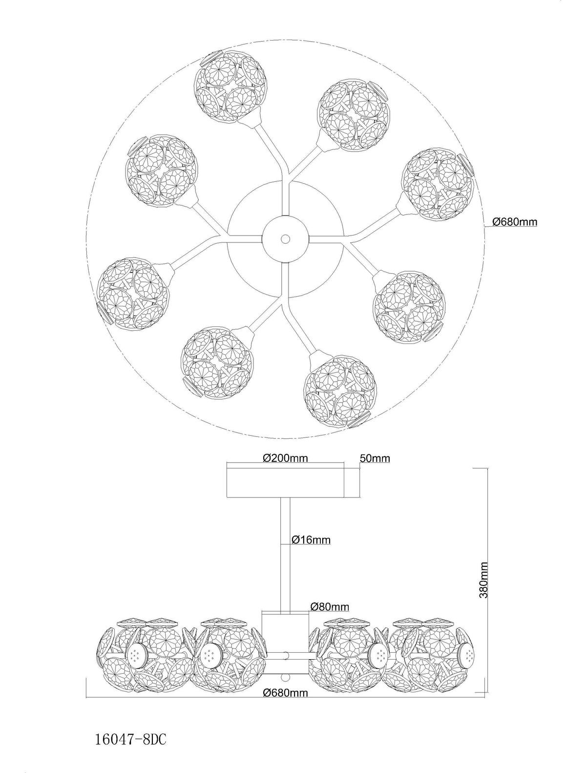 LED-Deckenleuchte Virina Klar Chromfarben D: 68 cm - Klar/Chromfarben, KONVENTIONELL, Glas/Metall (68/38cm) - Globo