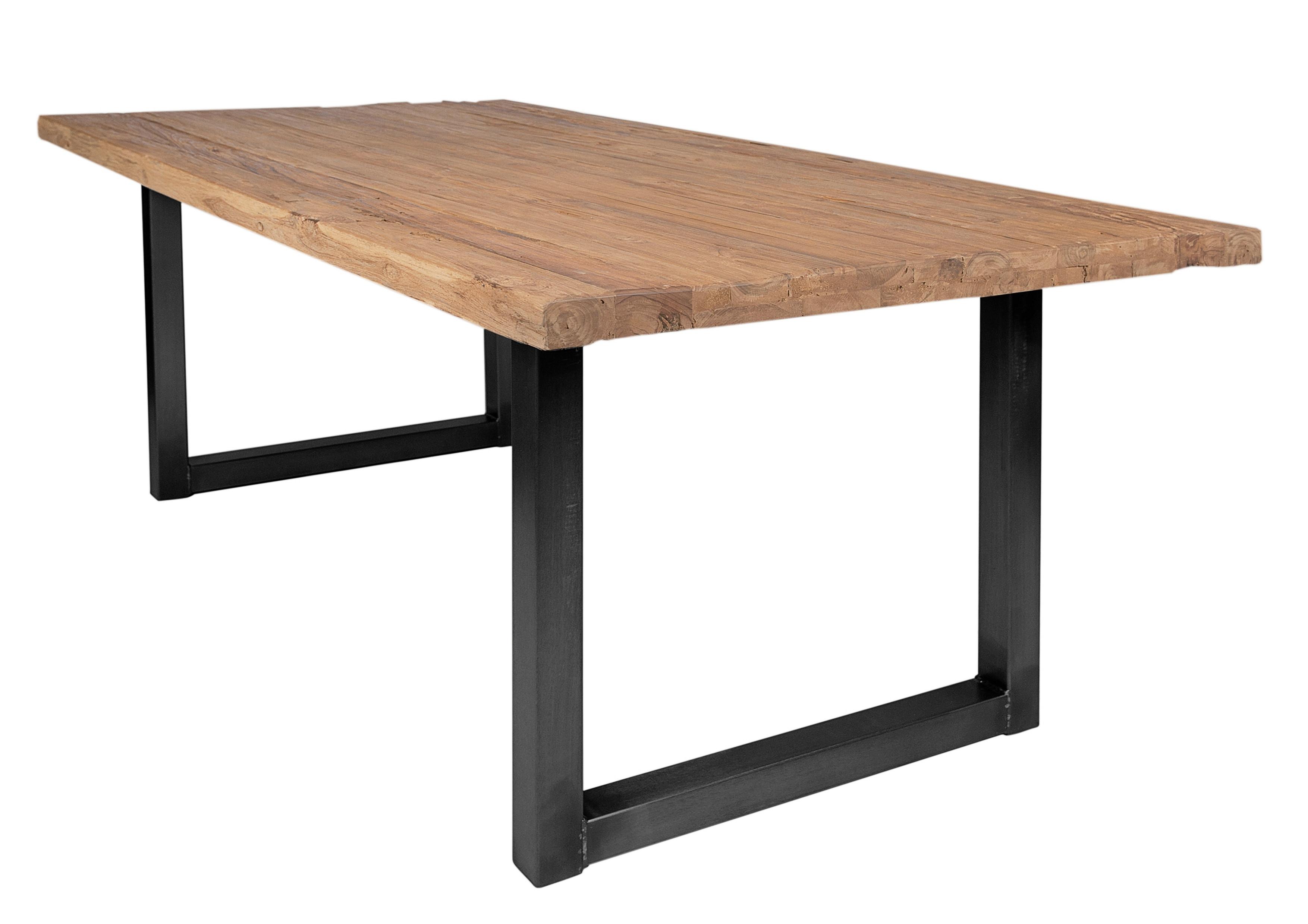 ESSTISCH Schwarz/Naturfarben L: 180cm - Schwarz/Naturfarben, MODERN, Holz/Metall (180/100/76cm) - MID.YOU