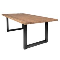 ESSTISCH Schwarz/Naturfarben L: 220cm - Schwarz/Naturfarben, MODERN, Holz/Metall (220/100/76cm) - MID.YOU