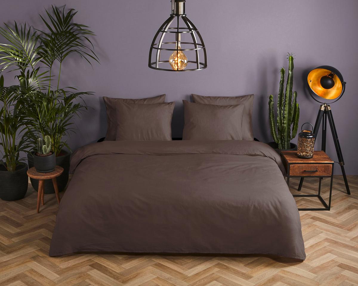 Bettwäsche Braun Dunkelbraun 135x200 Cm - Dunkelbraun, Basics, Textil (135/200cm)