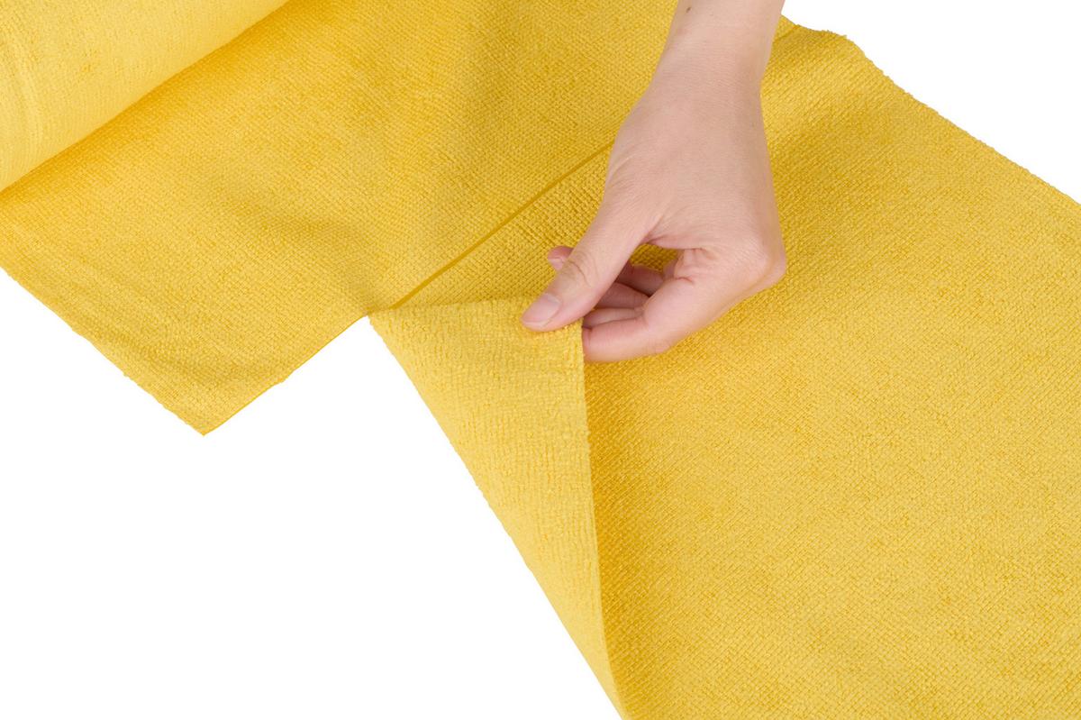 Mikrofasertuch, 30 Stück fusselfrei - Gelb, Basics, Textil (30/10/10cm)