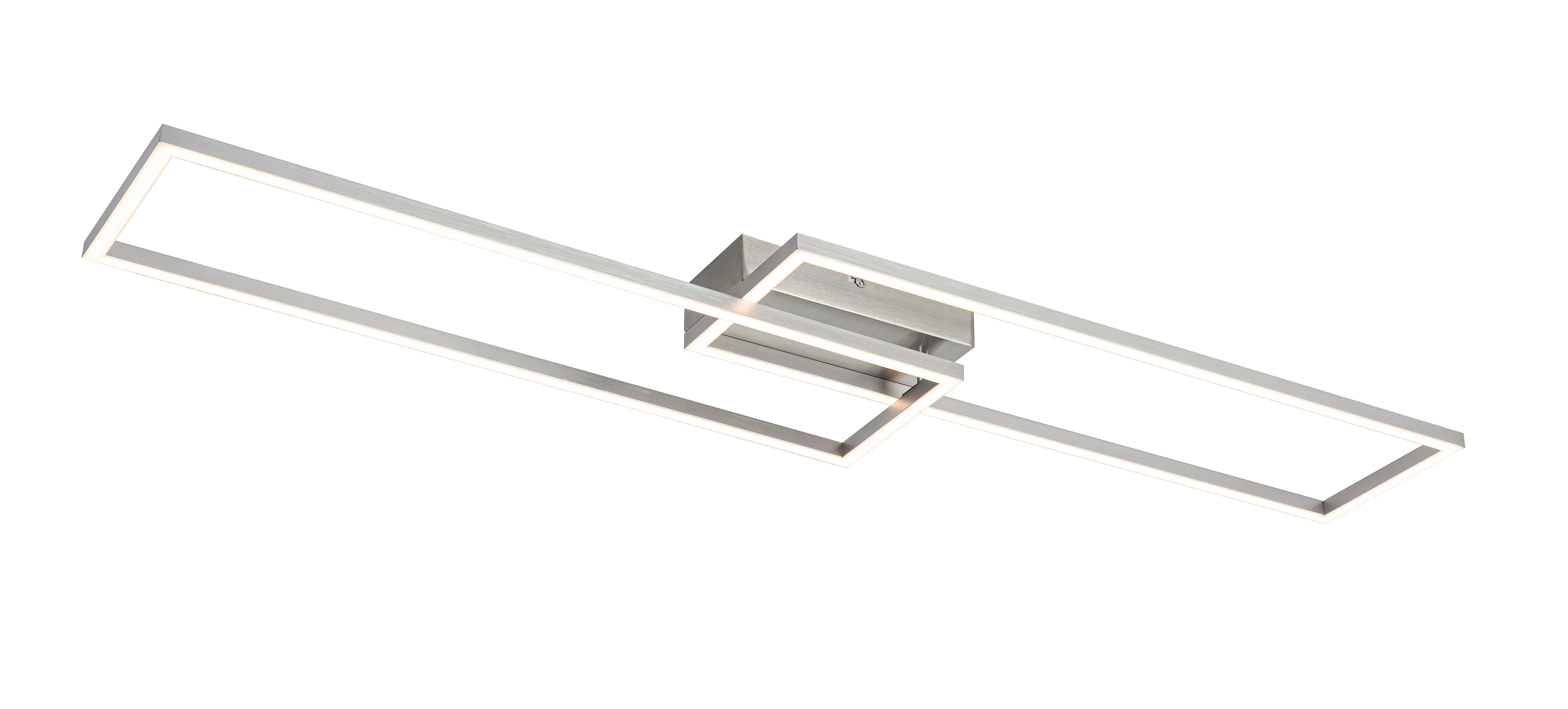 LED-Deckenleuchte Suna - Alufarben/Nickelfarben, MODERN, Kunststoff/Metall (93/22/6,5cm) - Luca Bessoni