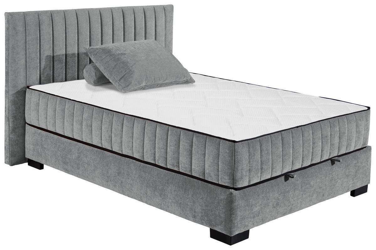 Boxbett Nagol C - Anthrazit/Schwarz, MODERN, Holzwerkstoff/Textil (140/200cm) - MID.YOU