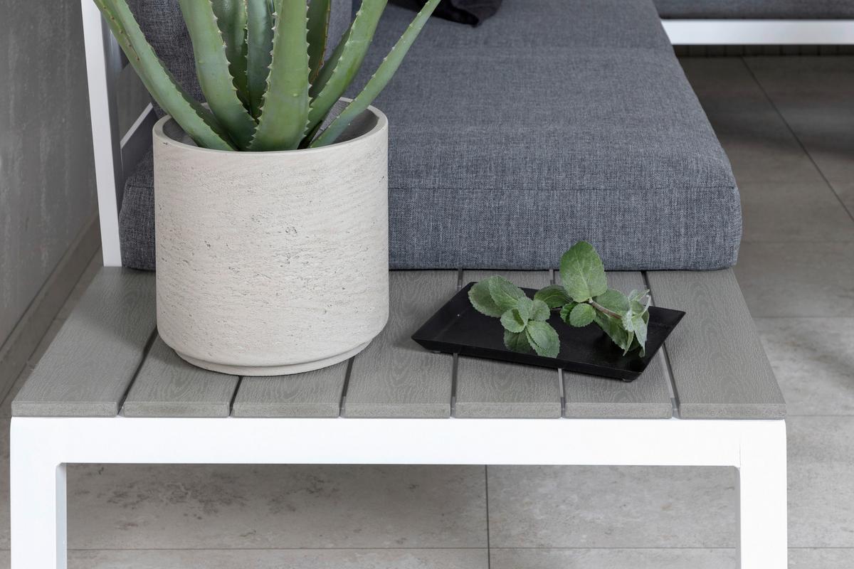 Loungegarnitur Odense - Weiß, KONVENTIONELL, Metall (133/167cm) - Gardenson