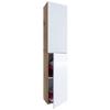 Hochschrank Bad Lendas Bxh 32,6x150 Cm Eichefarben Dekor - Weiß Hochglanz/Eichefarben, MODERN, Holzwerkstoff (32,6/150/21,7cm) - MID.YOU