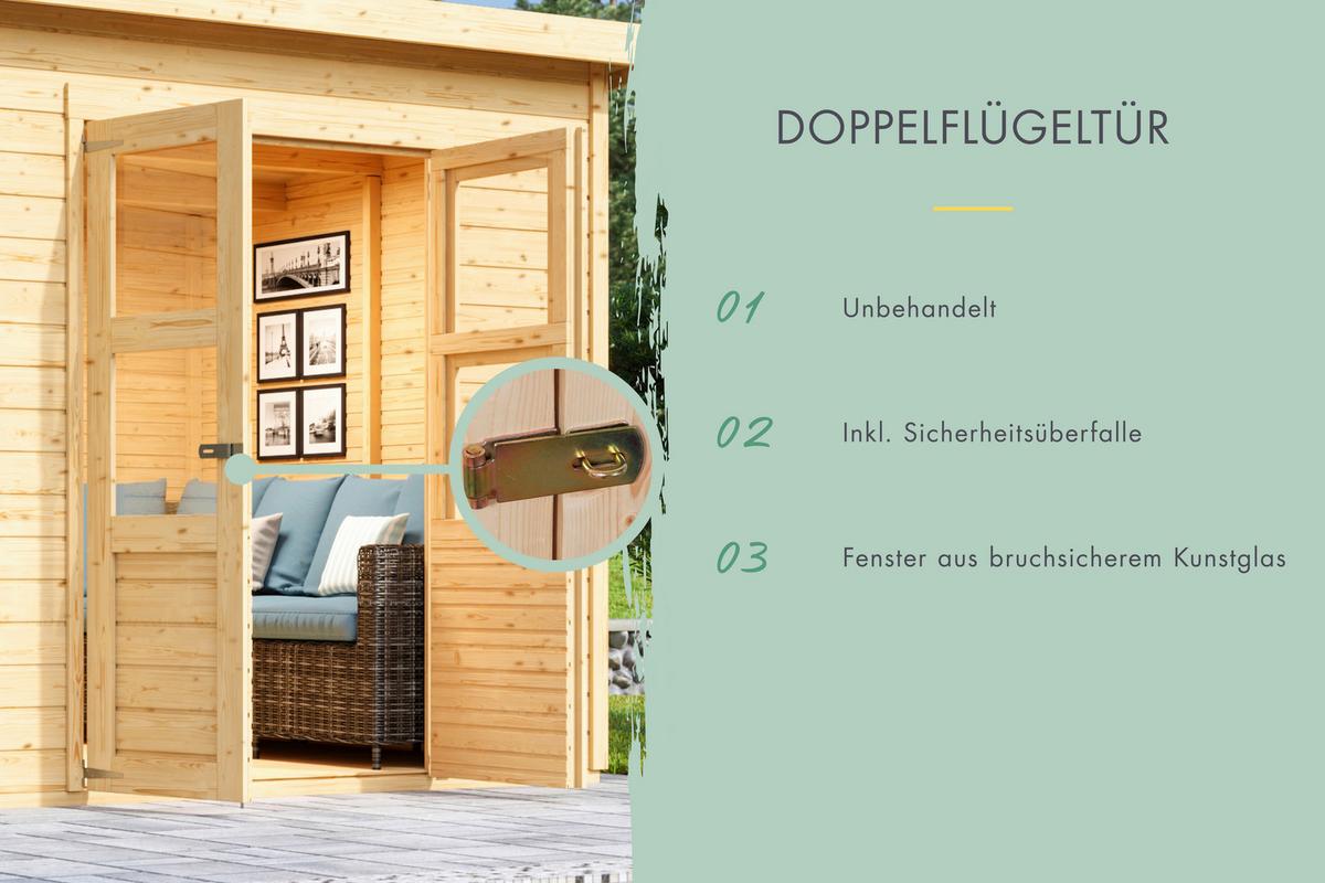 Gartenhaus Kappeln 2 39545 Kappeln 2 - Fichtefarben, Basics, Holz (182/122/220cm)