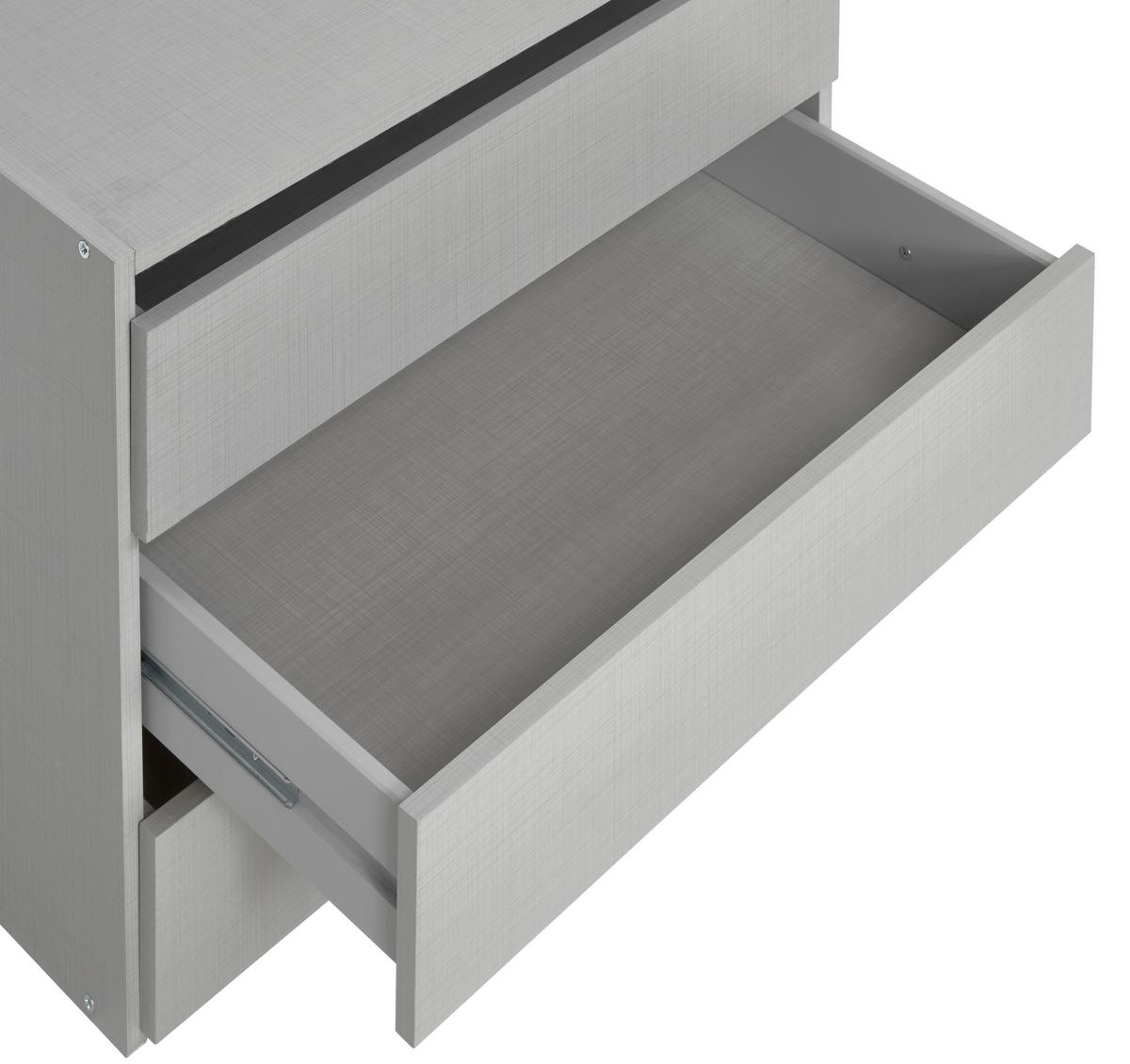 Schubkasteneinsatz B: 66 cm Line Grey 3 Laden - Holzwerkstoff (66/48/54cm)