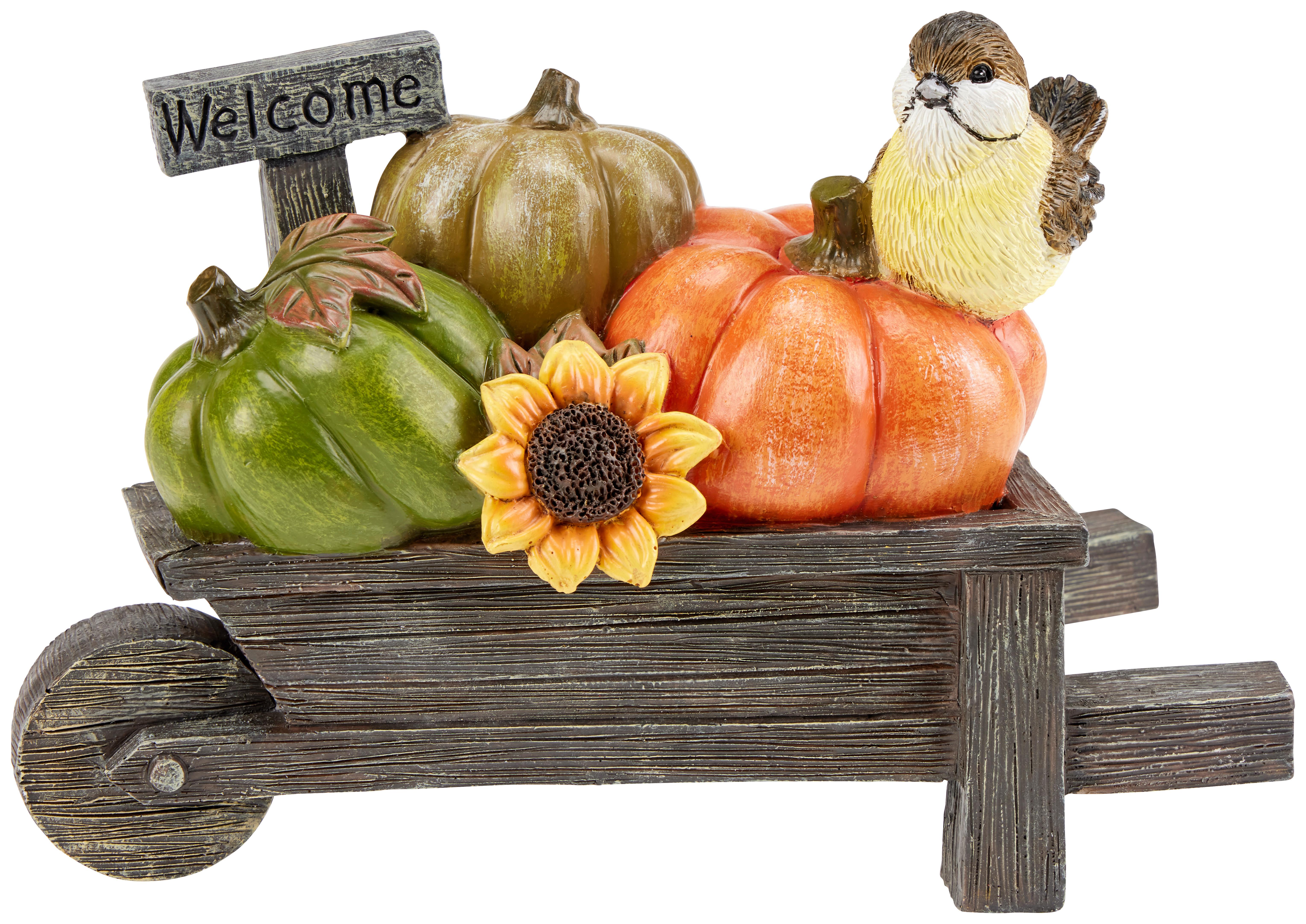 Dekokürbis Pumpkin - Braun/Orange, Design, Kunststoff (21,5/10/15,5cm) - Luca Bessoni