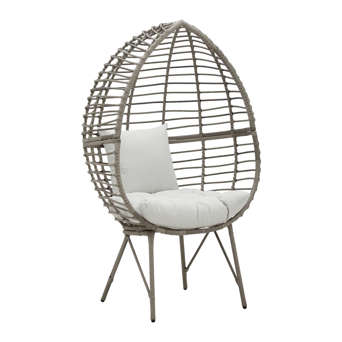 Křeslo MIA - šedá, Moderní, kov/textil (91/153/65cm) - Bessagi Garden