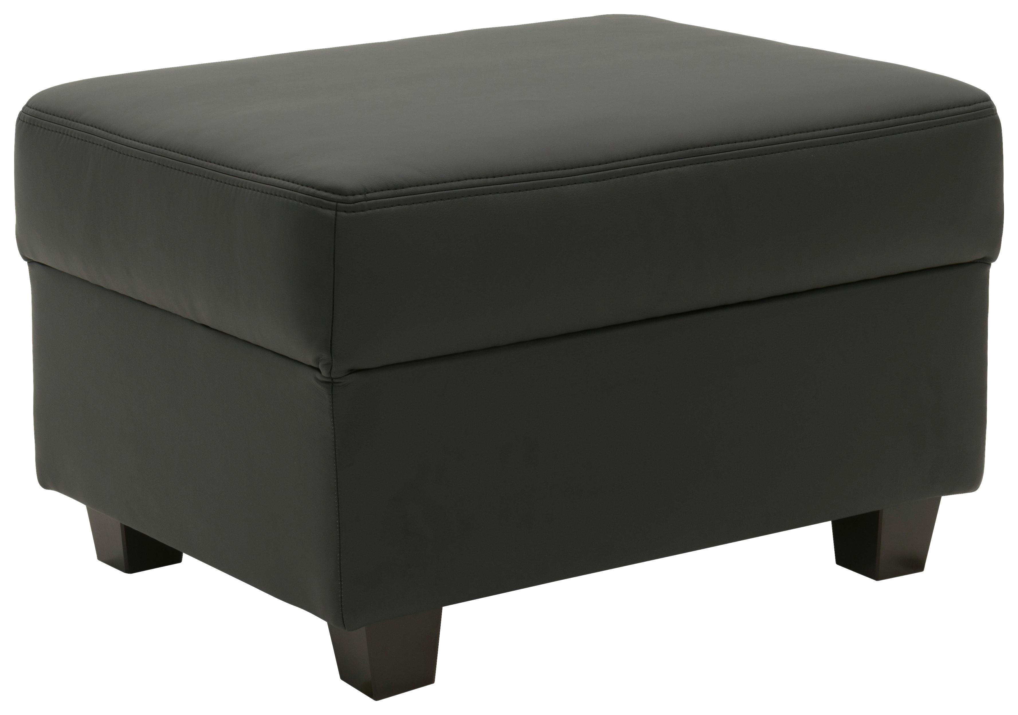 Polsterhocker Norma Schwarz Lederlook H: 41 cm - Wengefarben/Schwarz, Design, Textil (67/41/52cm) - MID.YOU