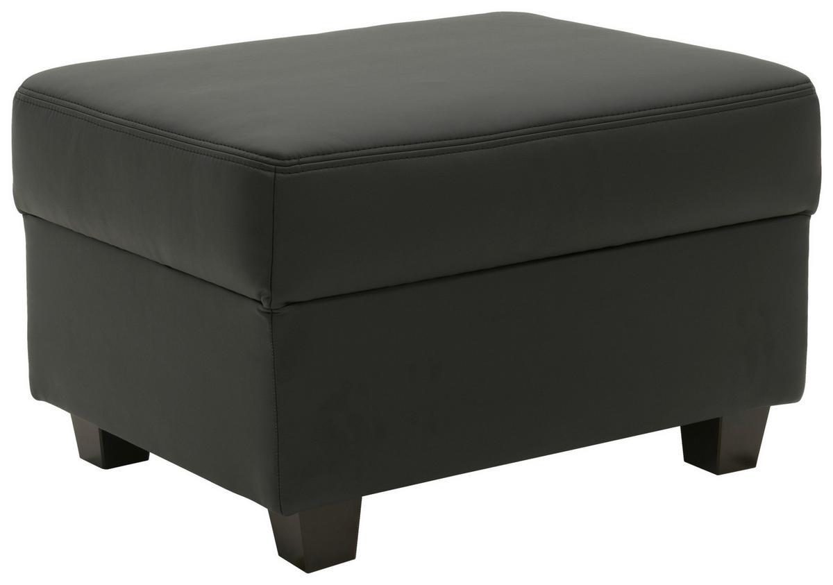 Polsterhocker Norma Schwarz Lederlook H: 41 Cm - Wengefarben/Schwarz, Design, Textil (67/41/52cm) - MID.YOU