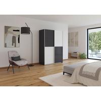 Schwebetürenschrank 136cm Subito, Graphitfarben/Weiß - Graphitfarben/Weiß, MODERN, Holzwerkstoff (136/197/61cm) - Rauch Möbel