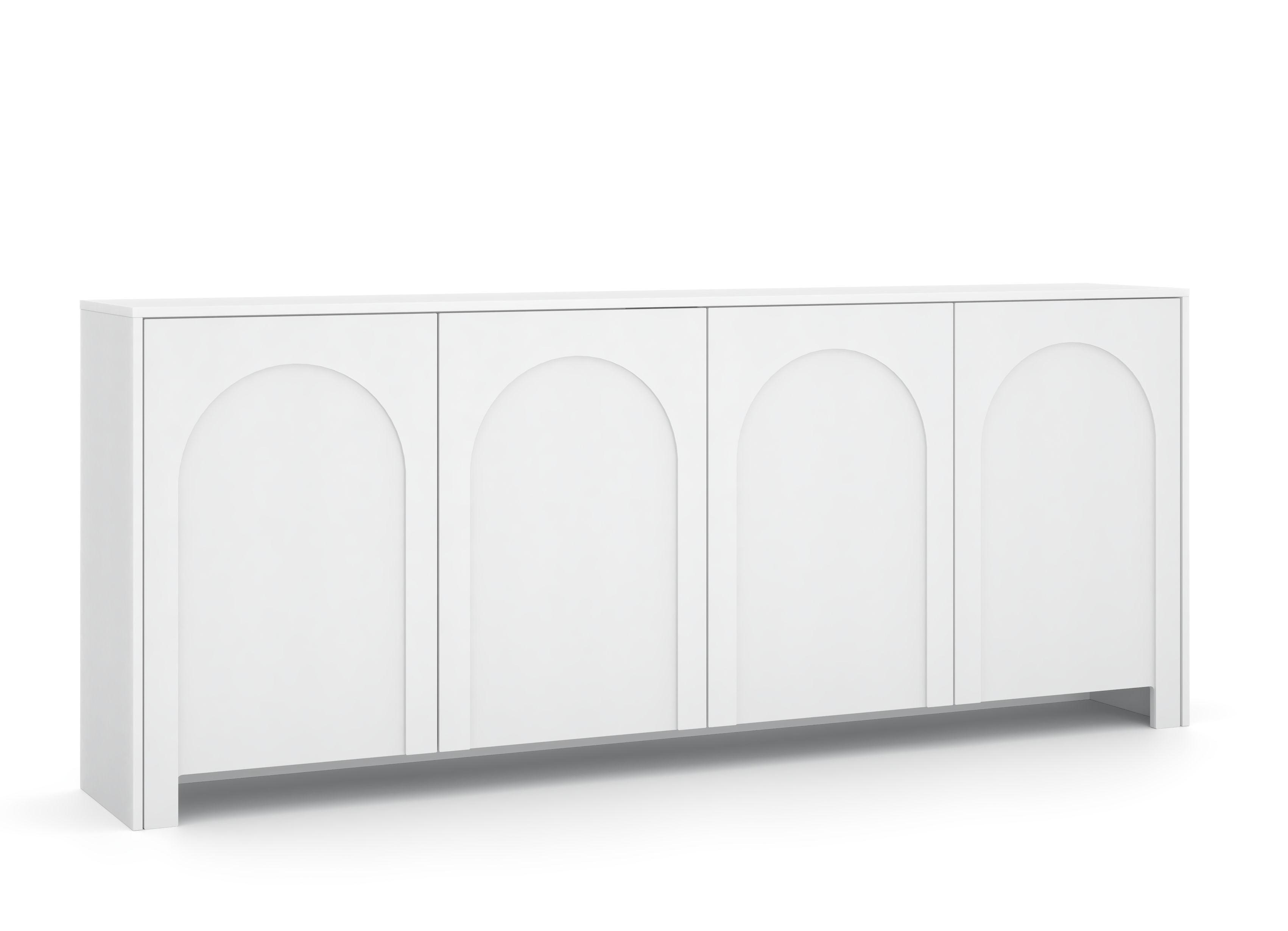 Bílá komoda, bezúchytkové otevíraní, š: 204 cm - bílá, Design, kompozitní dřevo (204/83/35cm)