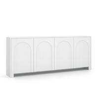 Bílá komoda, bezúchytkové otevíraní, š: 204 cm - bílá, Design, kompozitní dřevo (204/83/35cm)