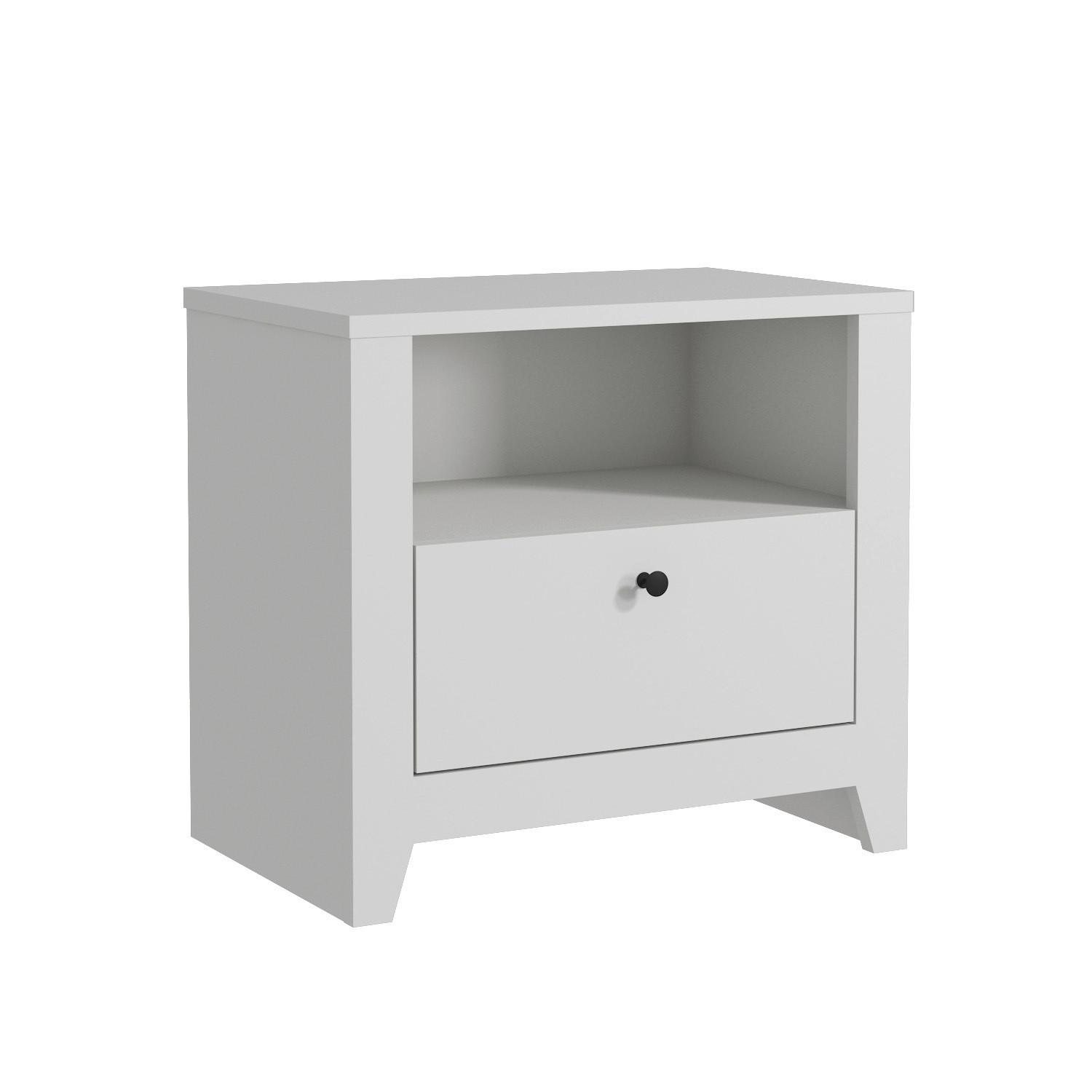 NACHTTISCH Bled Weiß B: 55cm - Weiß, Design, Holzwerkstoff (55/35/50cm) - Livetastic