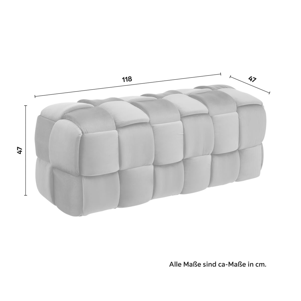 Moderná lavica ELLA sivá, zamat - čierna/sivá, Modern, drevo/textil (118/47/47cm) - Bessagi Home