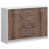 Kommode Nepo Plus Chest Of Drawers - Eichefarben/Schwarz, Design, Holzwerkstoff (118,5/84/34cm)