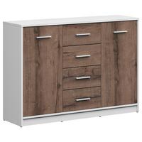 Kommode Nepo Plus Chest Of Drawers - Eichefarben/Schwarz, Design, Holzwerkstoff (118,5/84/34cm)