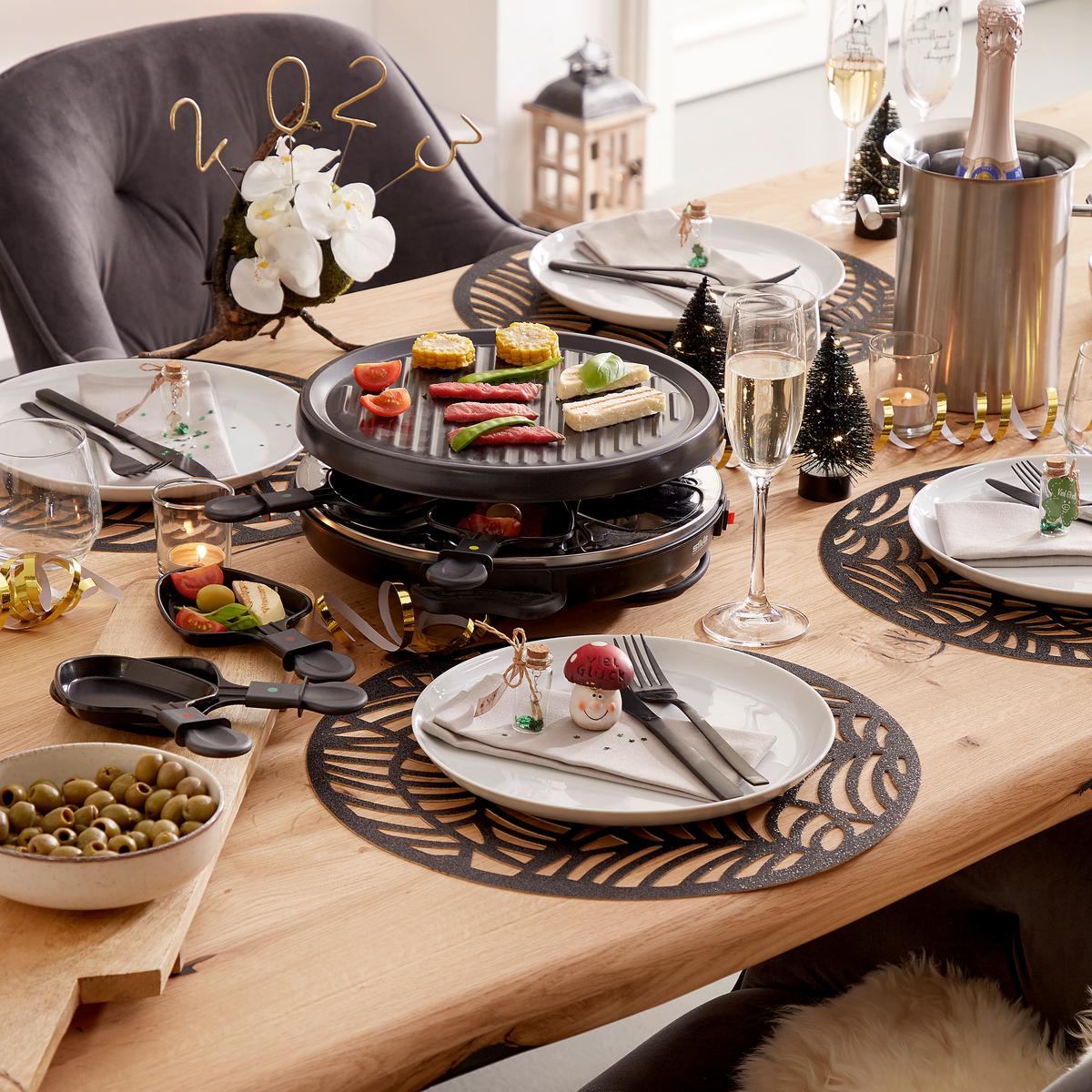 Raclette Pk-r 066 Mit 6 Grillpfännchen - Schwarz, KONVENTIONELL, Kunststoff/Metall (36.5/13/32.5cm) - Silva Homeline