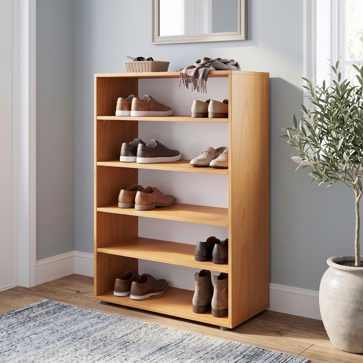 Botník Lona Xl, barvy buku - černá/barvy buku, Konvenční, kompozitní dřevo/plast (70/110/37cm) - MID.YOU