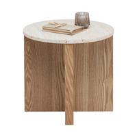 Príručný stolík MATERA p. 40 cm - prírodná farba, Modern, kompozitné drevo/kameň (40/39cm) - Premium Living