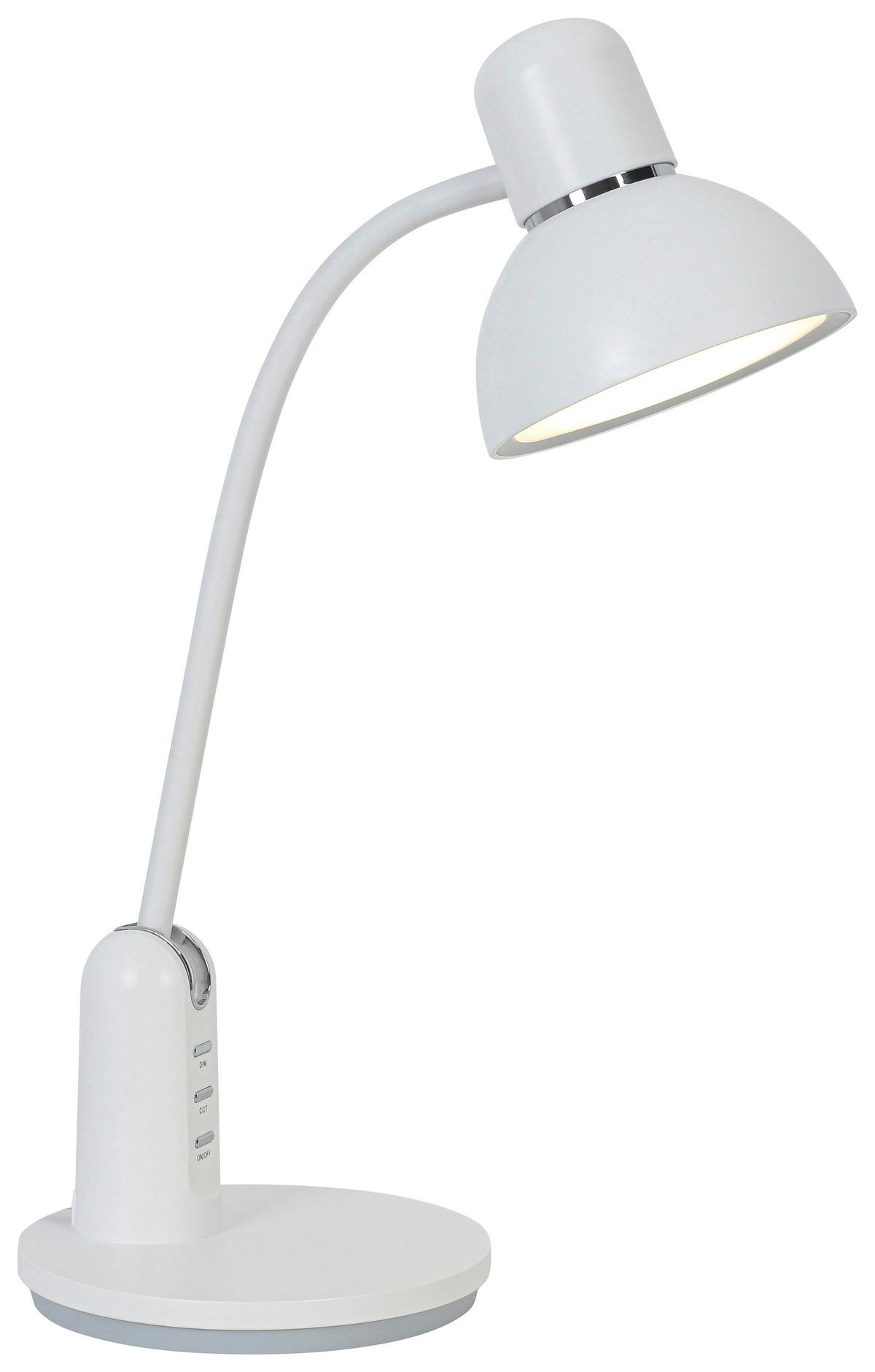 Led-schreibtischleuchte Luana - Chromfarben/Weiß, MODERN, Kunststoff (23,9/16,4/46,7cm) - Luca Bessoni