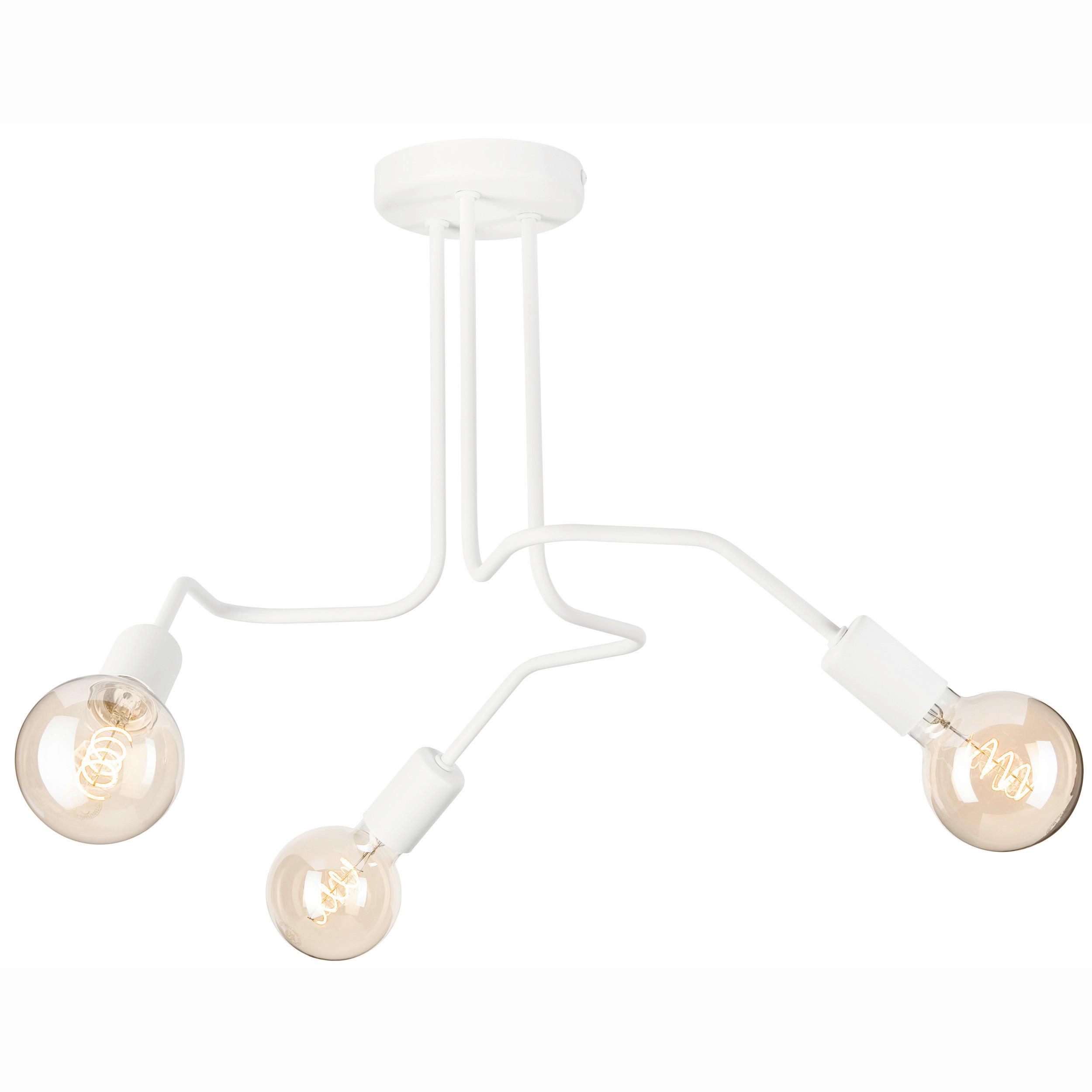 Deckenleuchte Domino Weiß Hochglanz D: 55 cm - Weiß Hochglanz, Design, Metall (55/40cm)