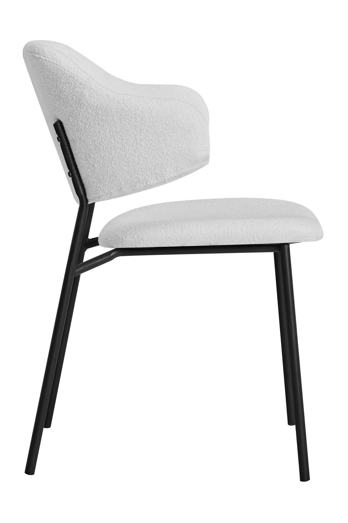 Armlehnstuhl-set Weiß B: 54cm 2-Teilig - Schwarz/Weiß, MODERN, Textil/Metall (54/83/59cm) - Livetastic