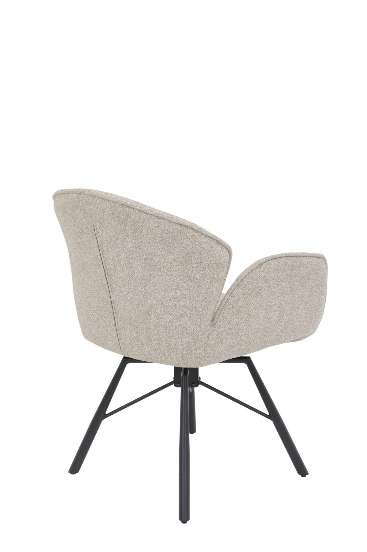 Armlehnstuhl-set Bristol S 2er-Set - Beige/Schwarz, MODERN, Textil/Metall (62/83/66cm) - MID.YOU