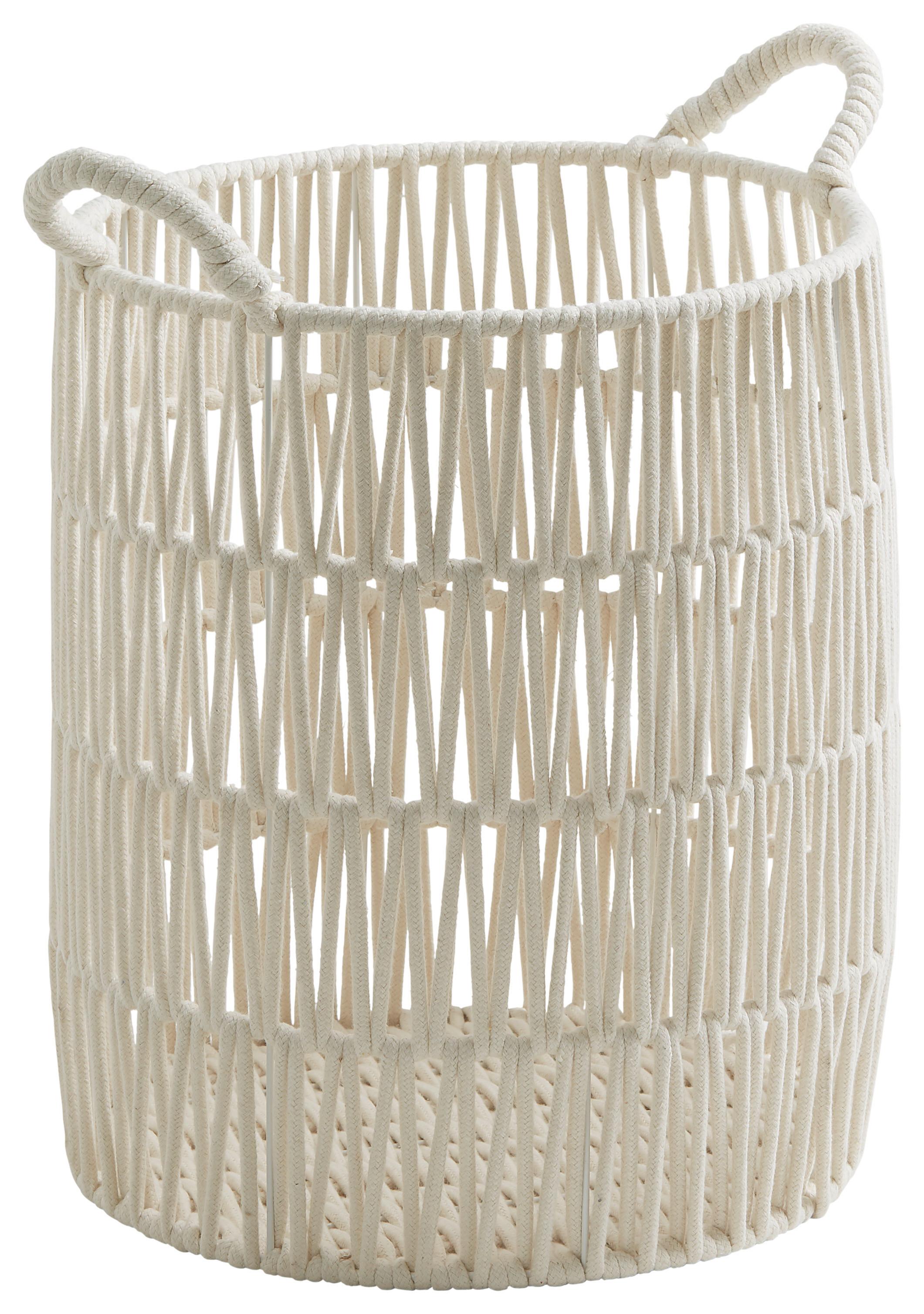 Koš Lou, Ø/V: 37/45cm - bílá, Moderní, kov/textil (37/45cm) - Mömax