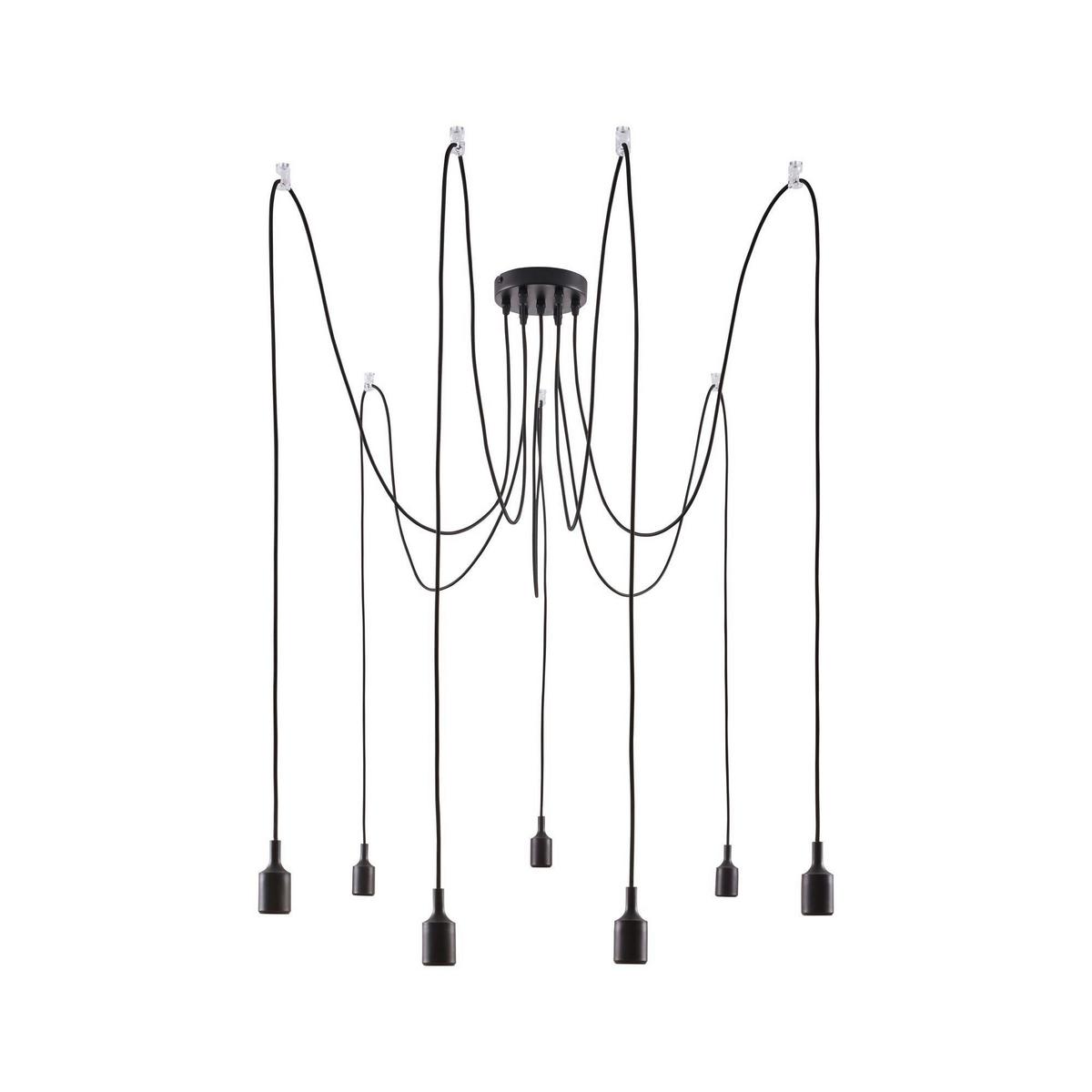Hängeleuchte H: 200 cm 7-Flammig - Schwarz, Basics, Metall (15,0/200,0cm) - Paulmann