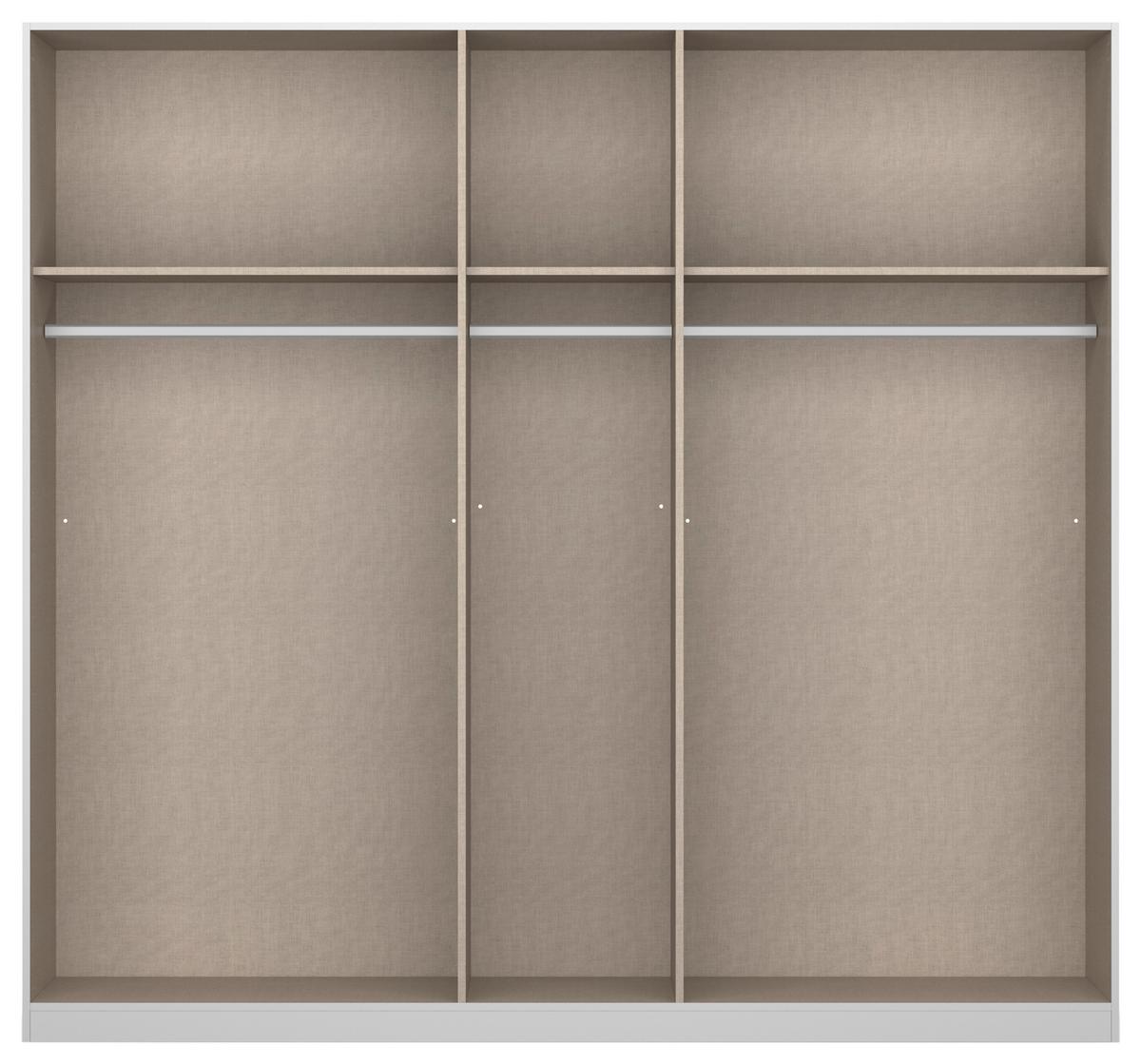 Drehtürenschrank Artemis B: 225 Cm Weiß - Weiß Hochglanz/Weiß, MODERN, Glas/Holzwerkstoff (225/210/54cm) - Rauch Möbel