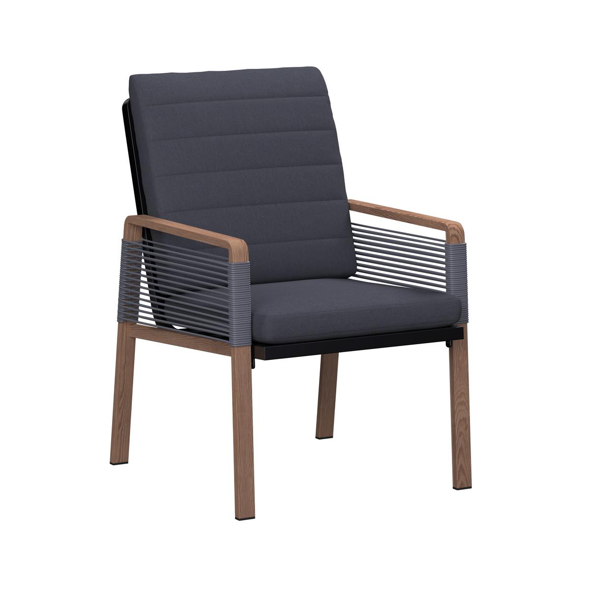 Loungegarnitur Marokko - Dunkelgrau/Naturfarben, Basics, Kunststoff/Textil (218/179cm) - Beldano