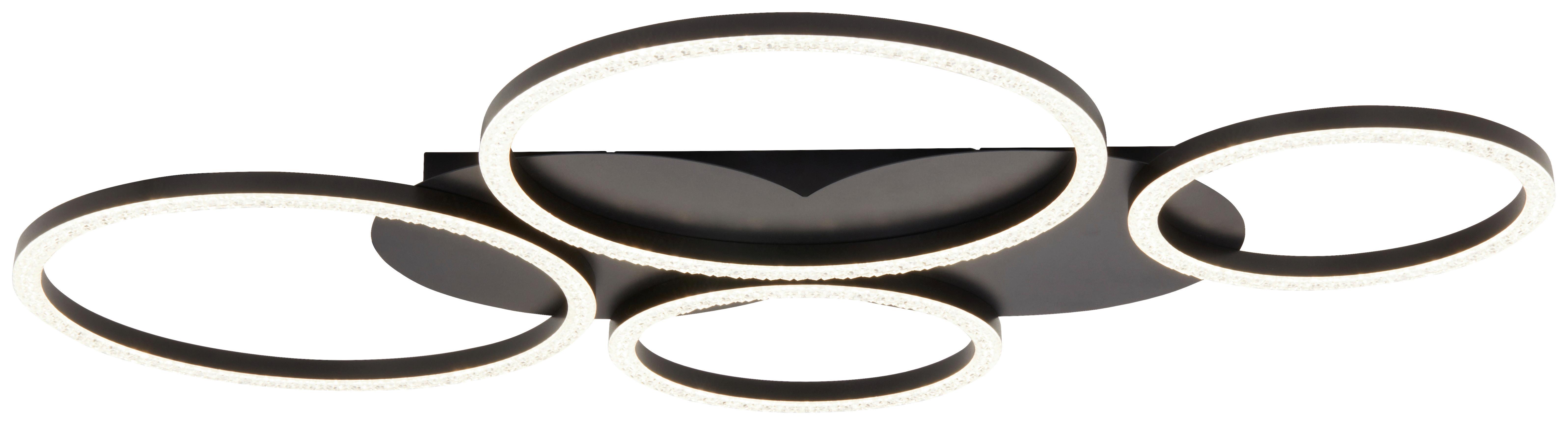 Led-deckenleuchte, 4000k Big - Schwarz, MODERN, Kunststoff/Metall (82/52/5cm)