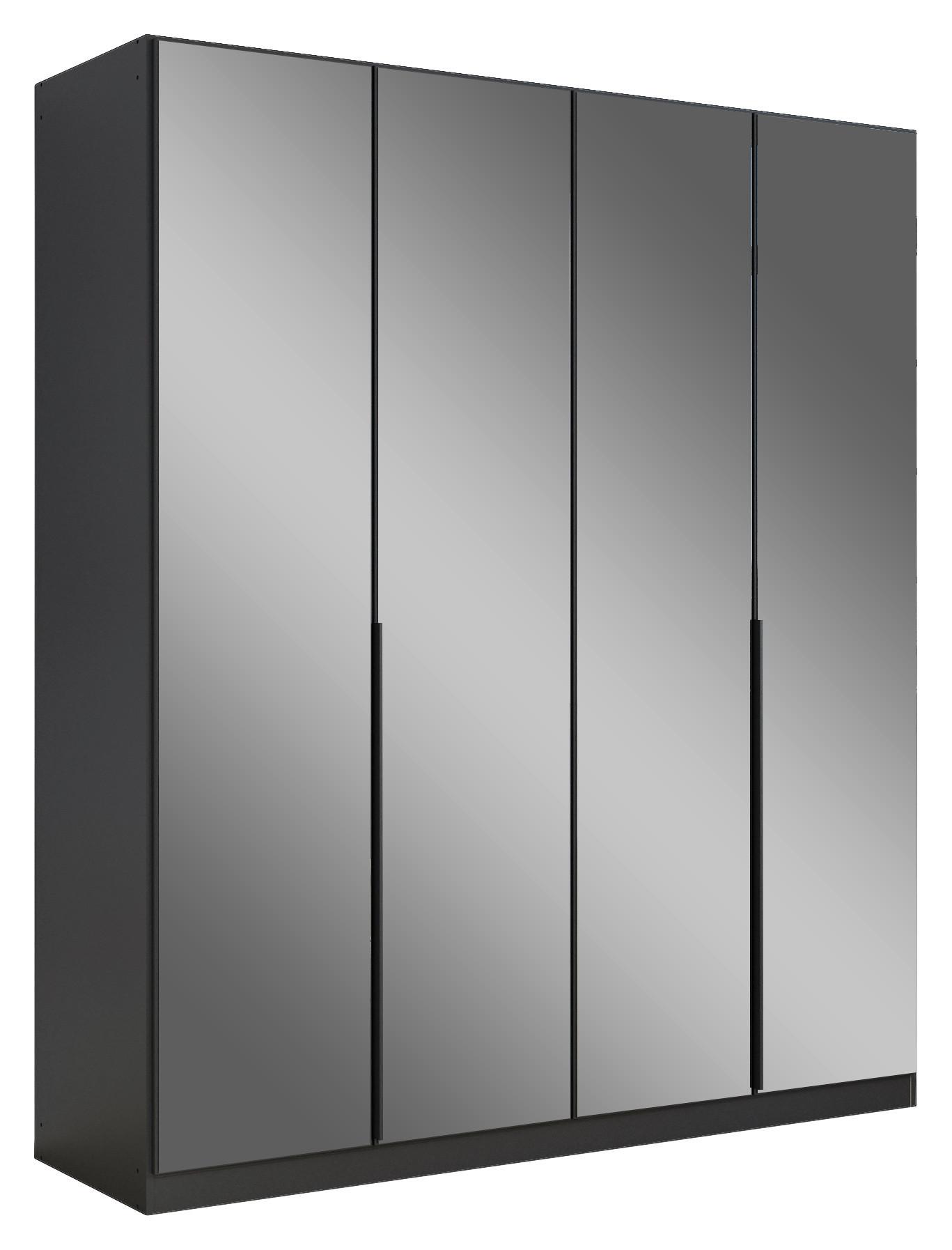 Drehtürenschrank Skyla Grau/Glas B: 181 cm - Grau, MODERN, Holzwerkstoff (181/210/54cm) - Rauch Möbel
