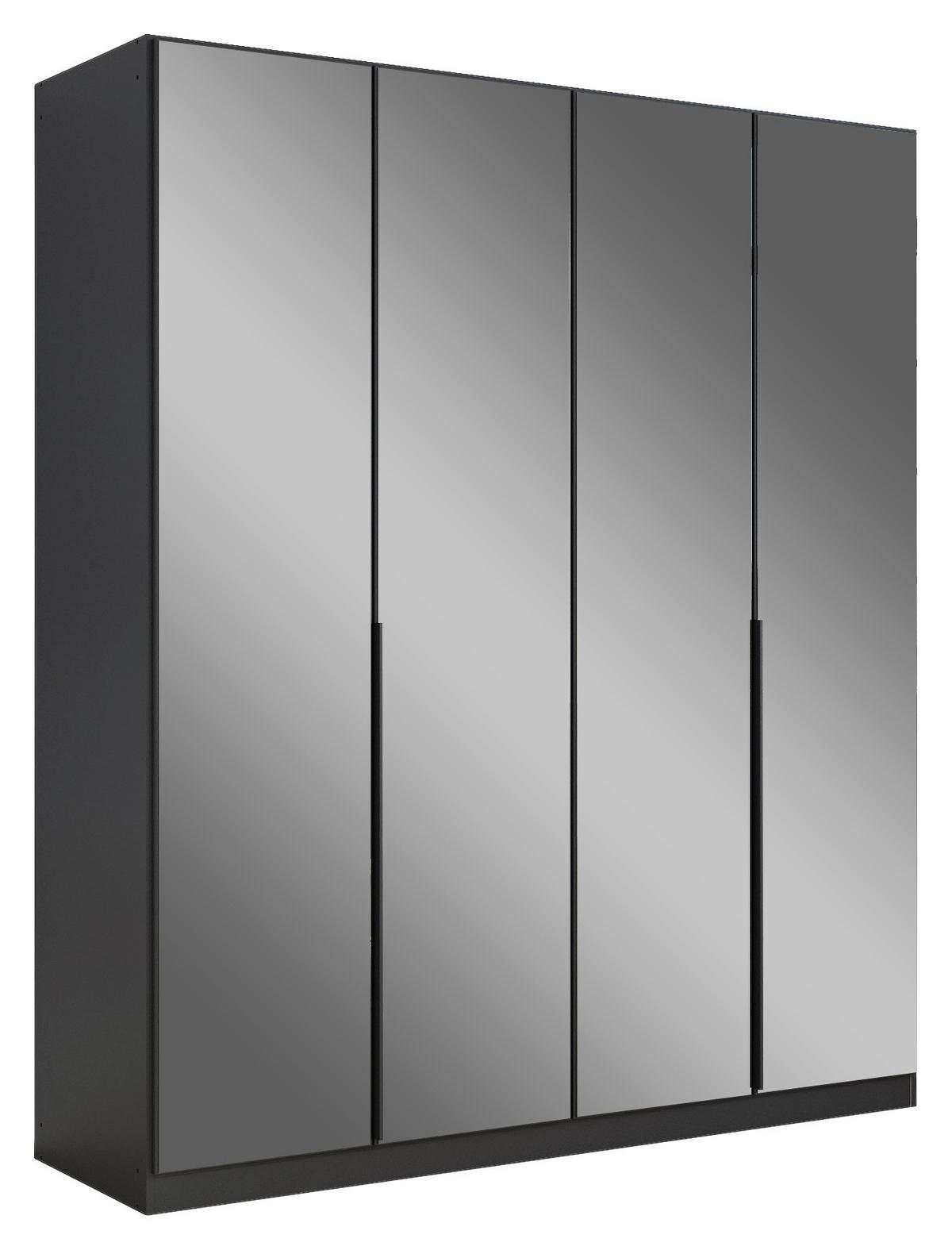 Drehtürenschrank Skyla Grau/Glas B: 181 cm - Grau, MODERN, Holzwerkstoff (181/210/54cm) - Rauch Möbel