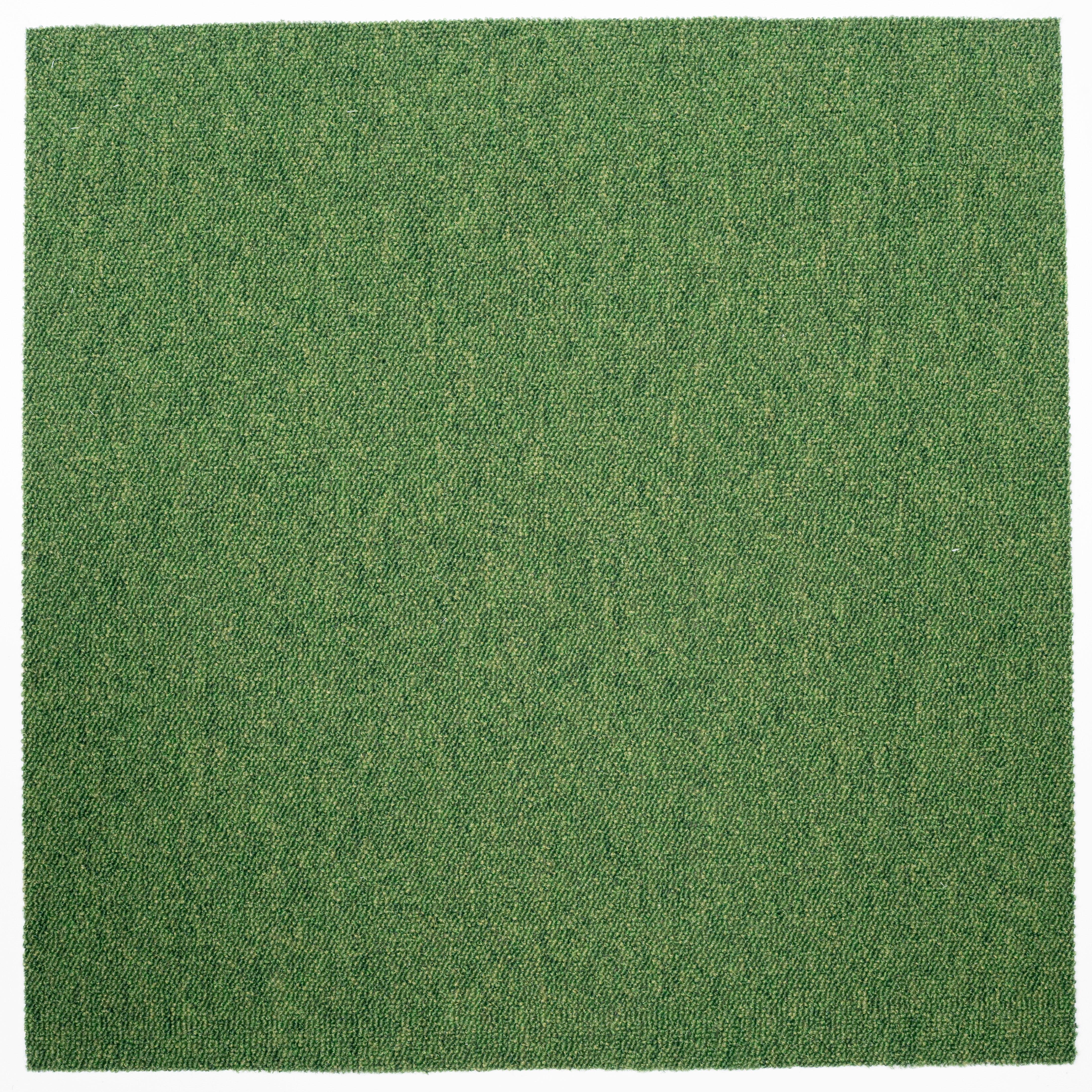 Teppichfliese Grün Mustang 50x50 cm Florhöhe 3 mm - Grün, Basics, Textil (50/50cm)