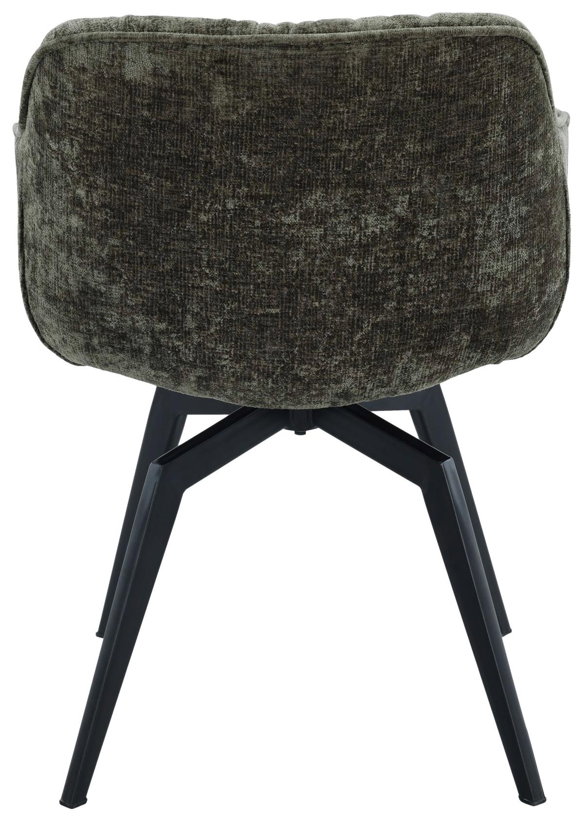 Armlehnstuhl Avegno Grün/Schwarz B: 59,5 cm - Schwarz/Grün, MODERN, Textil/Metall (59,5/84/63,5cm) - Livetastic