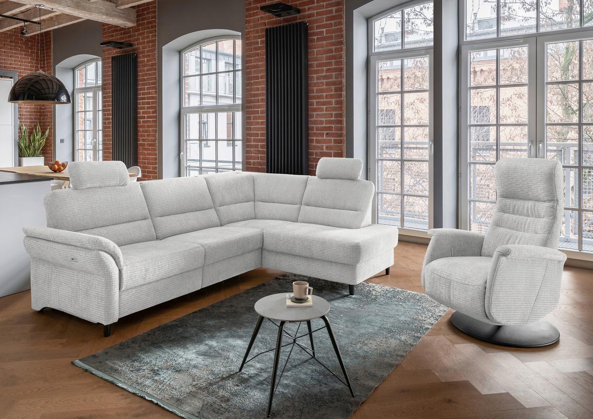 Relaxsessel Latina Creme 360 Grad Drehbar, B: 72 Cm - Schwarz/Weiß, MODERN, Textil (72/118/85-165cm) - Livetastic