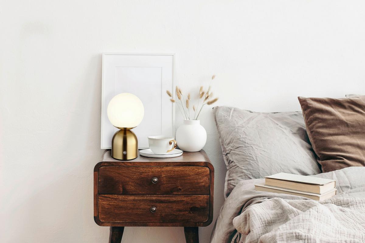 Akku-tischleuchte 21006m - Messingfarben/Opal, KONVENTIONELL, Kunststoff/Metall (12/21cm) - Globo