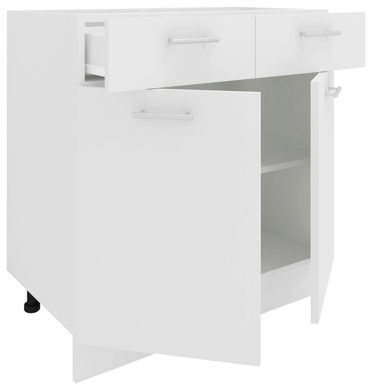 Küchenunterschrank Esilo 80 Cm Weiß - Weiß, KONVENTIONELL, Holzwerkstoff (80/82/46cm) - MID.YOU