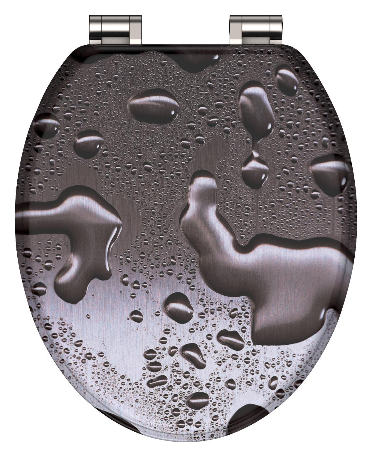 WC-Sitz Grey Steel - Grau, Basics, Holzwerkstoff (37,5/2,6/43,5cm)