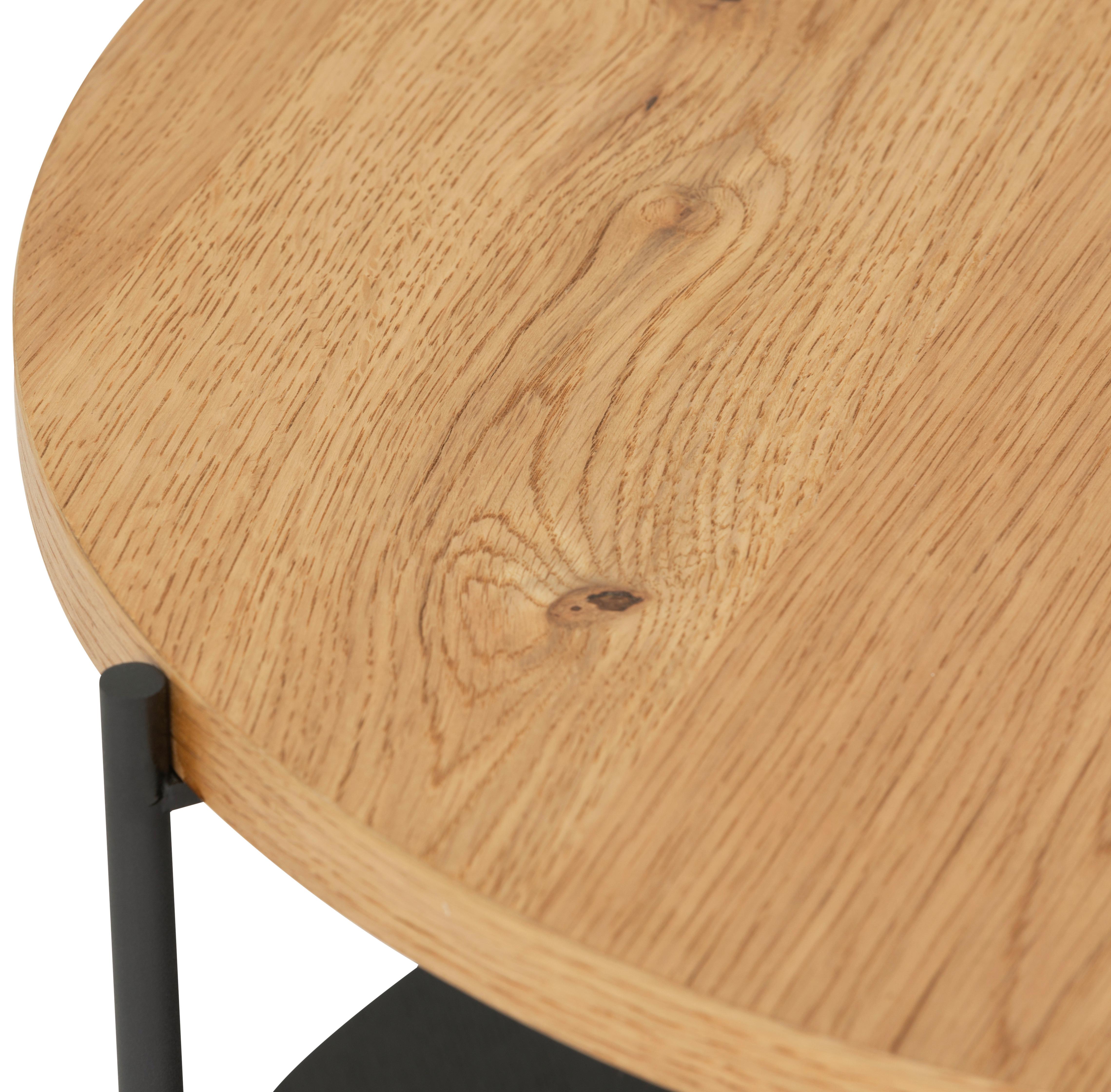 Couchtisch Rondo 2 - Schwarz/Naturfarben, MODERN, Holz/Holzwerkstoff (60/40/60cm)