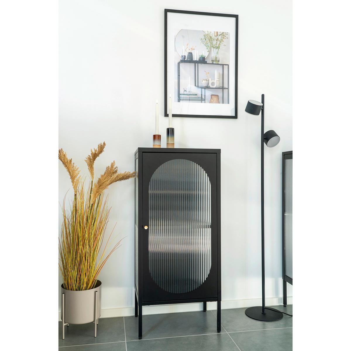 GARDEROBENSCHRANK Adelaide Schwarz B: 50cm - Transparent/Schwarz, Design, Glas/Metall (50/110/50cm) - MID.YOU